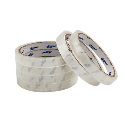 Goede prijs. 6 rollen doorzichtige gele Bopp zelfklevende logo tapes met wrap voor Amazon online